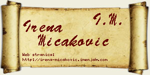 Irena Micaković vizit kartica